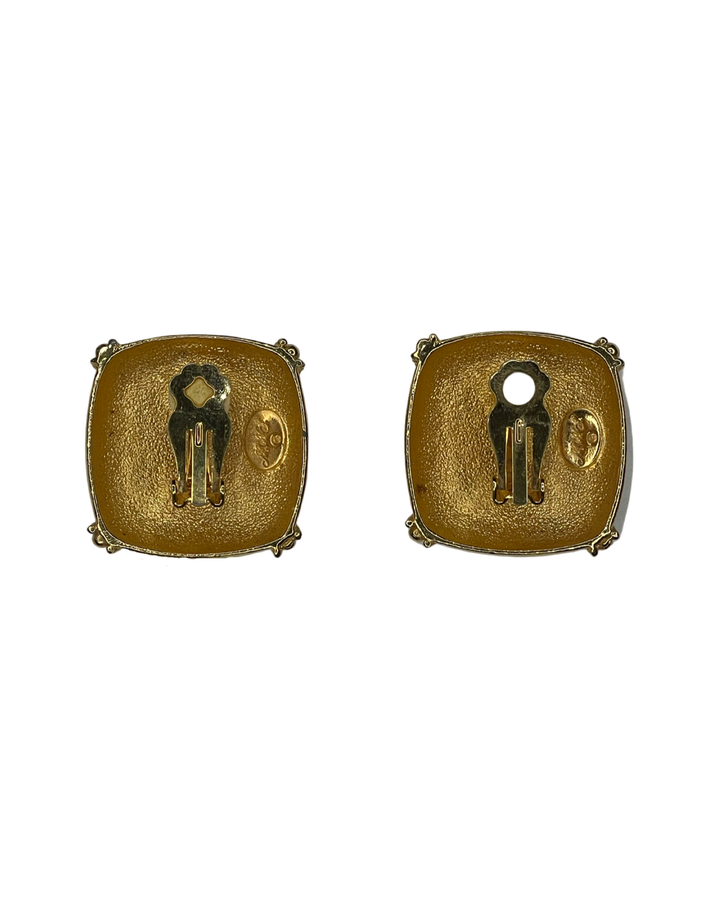 Vintage MWS Signed Gold Clip on Earrings