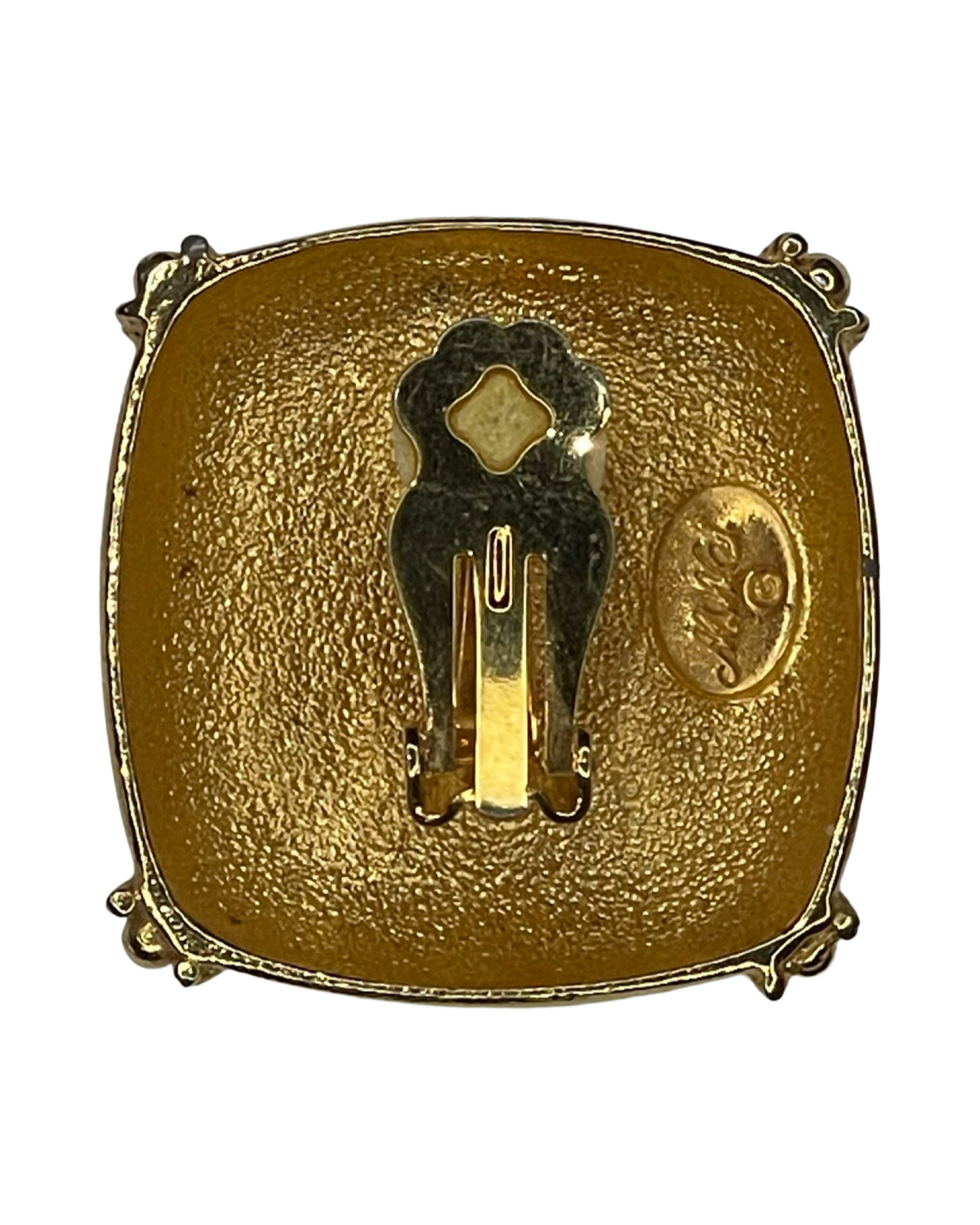 Vintage MWS Signed Gold Clip on Earrings
