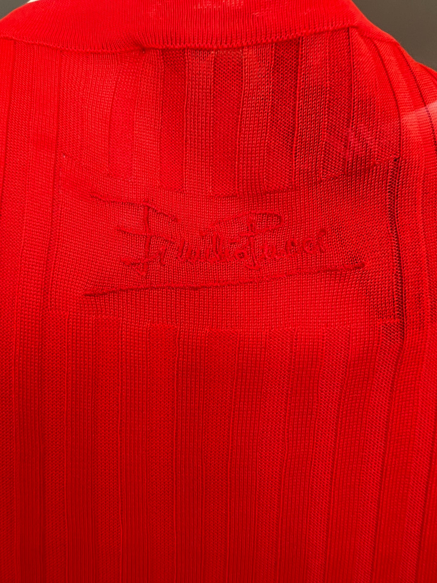 EMILIO PUCCI Striped Ribbed Knit in Red, Pink, Orange, and Yellow, Size Medium