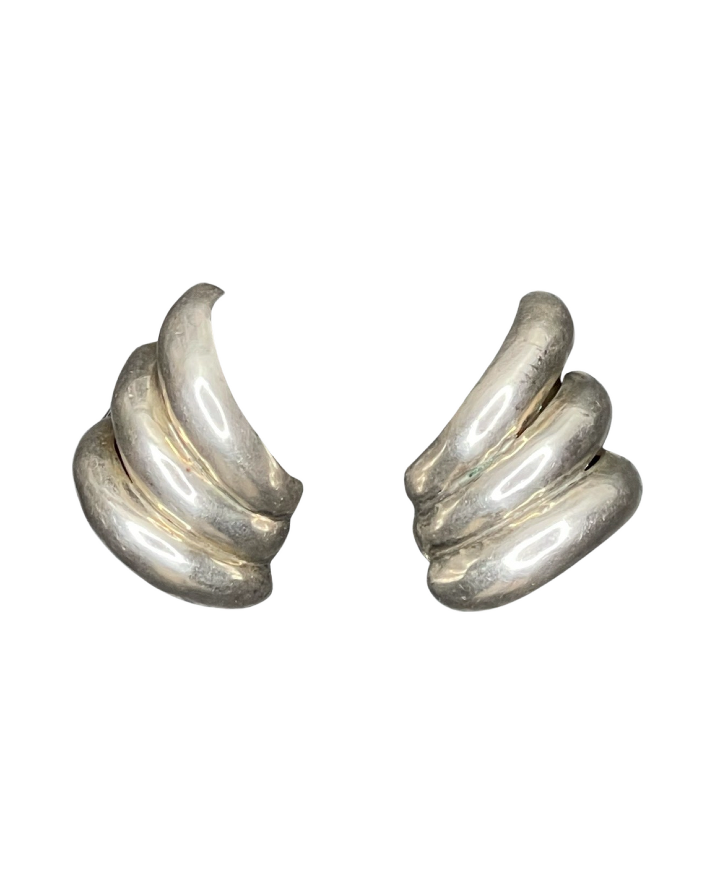 Vintage Sterling Silver Clip On Earrings