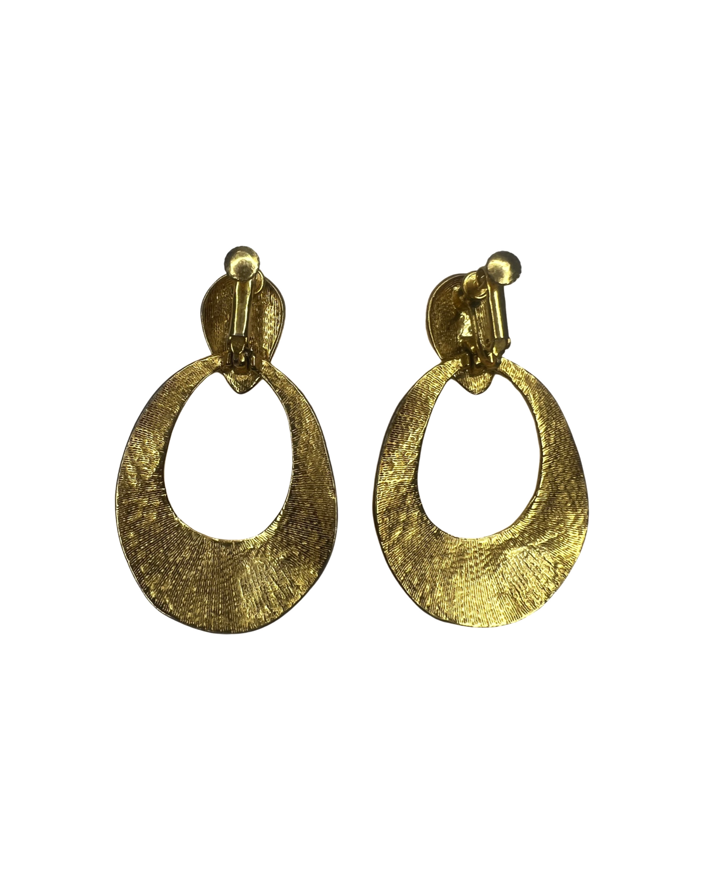 Vintage Ivory and Gold Screw-back Earrings
