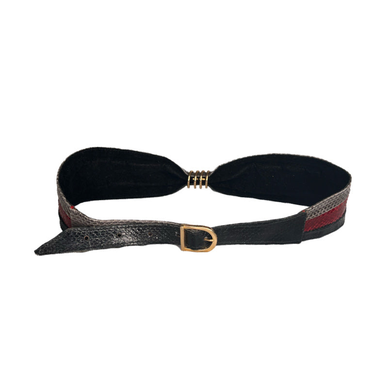 Snake Leather Tri-Color Belt