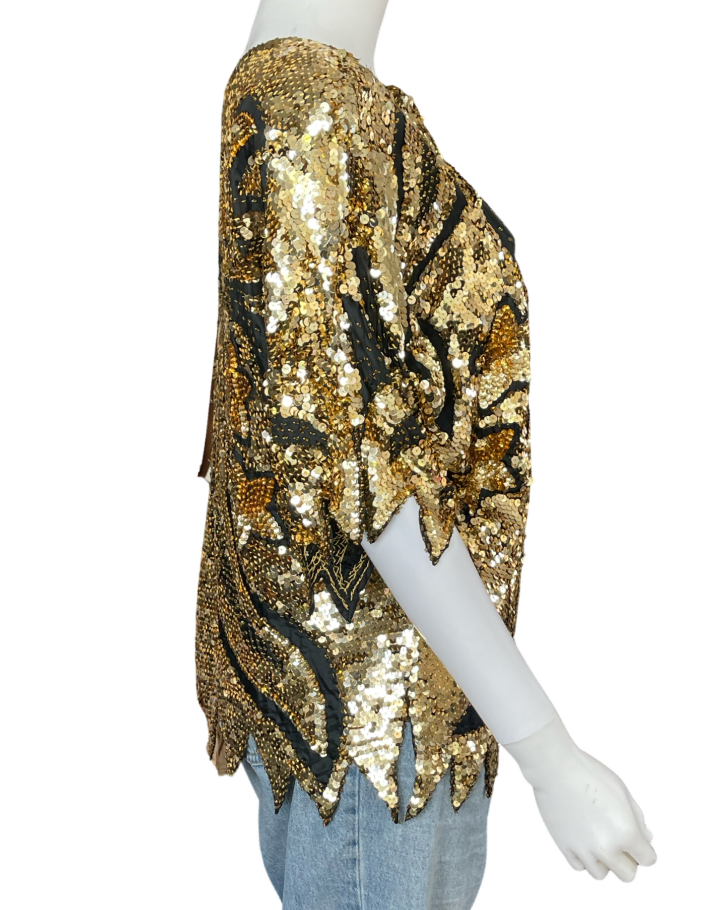 Vintage Gold Sequin Star Top