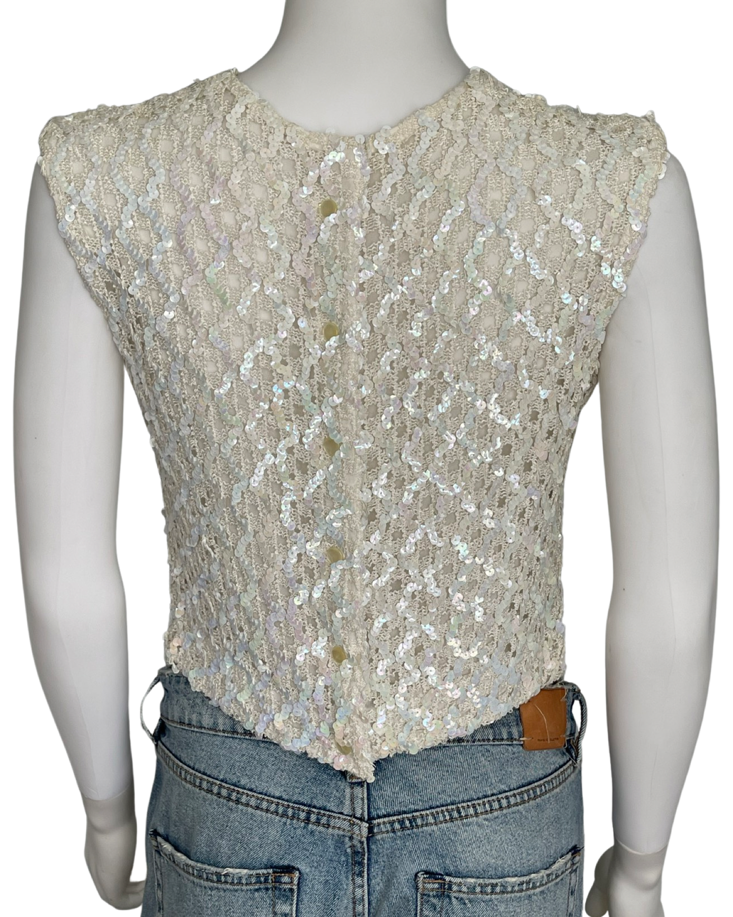 Vintage Iridescent Sequin Crop Top