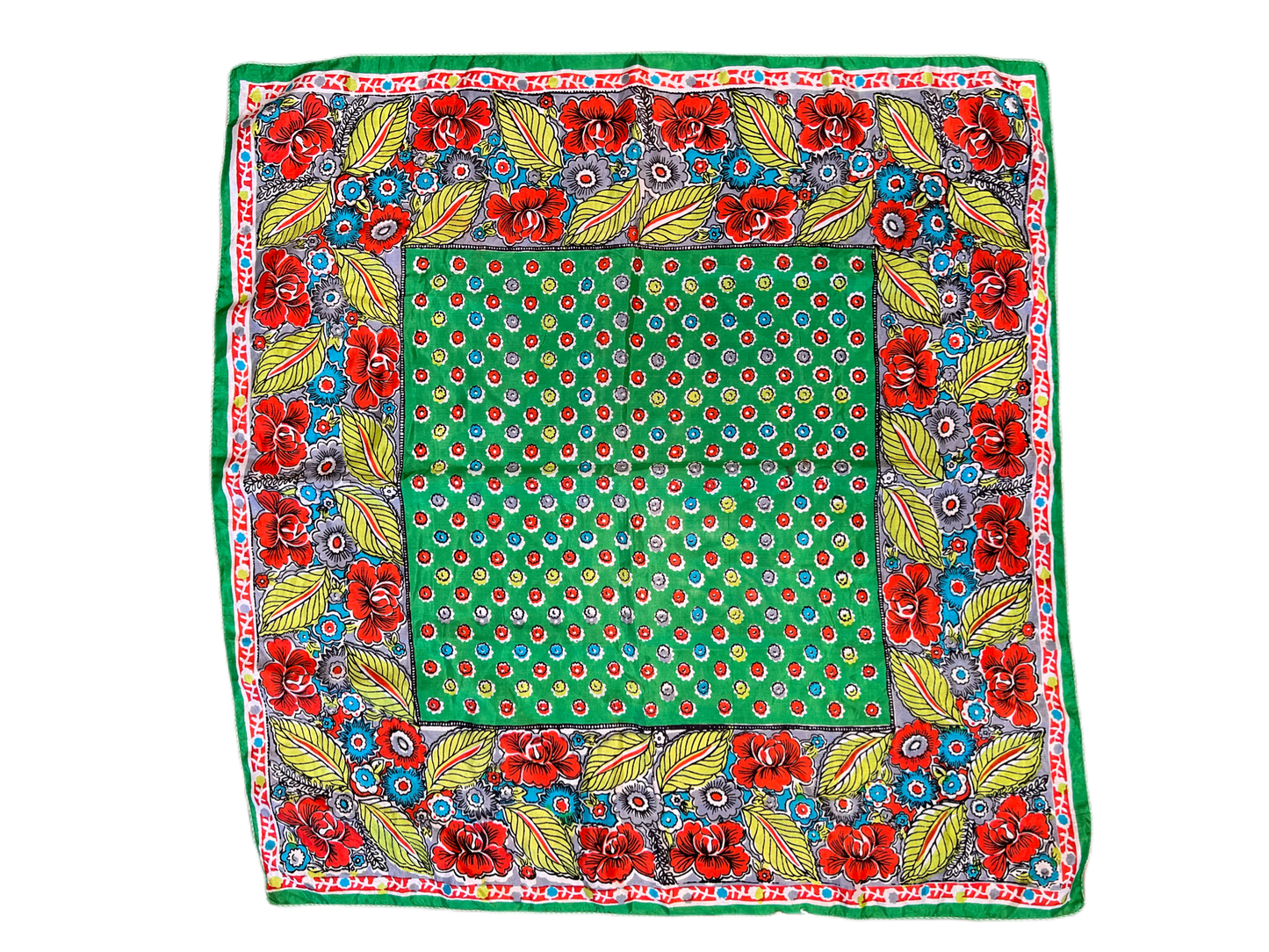 Vintage 100% Silk Floral Scarf