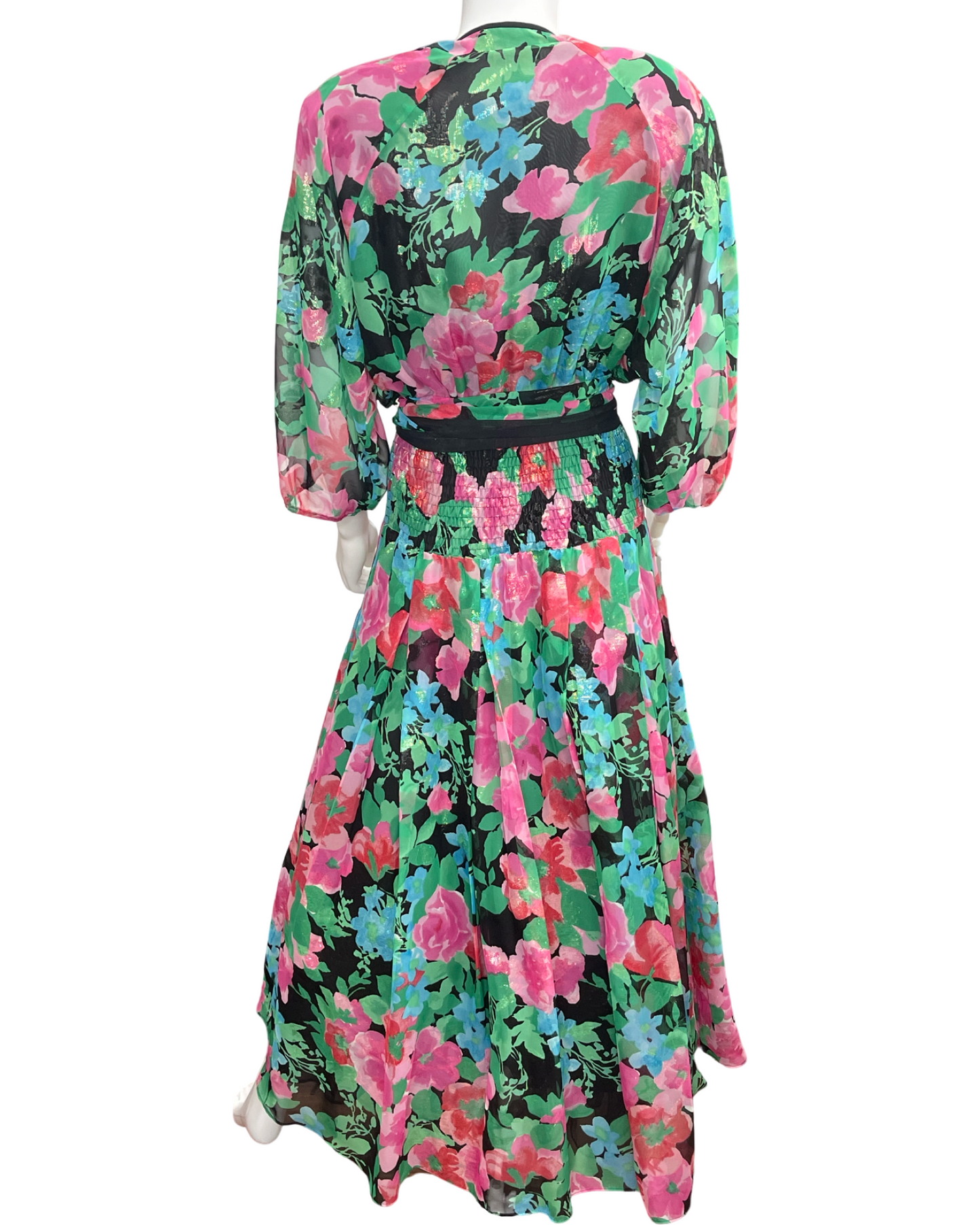 Vintage Diane Freis Floral Beaded & Sequin Dress