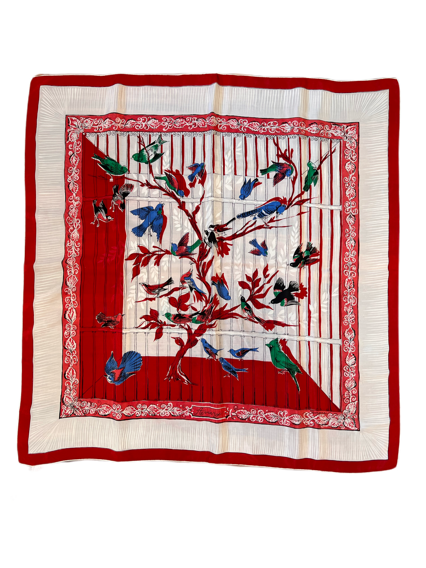 Vintage Silk Aviary Scarf