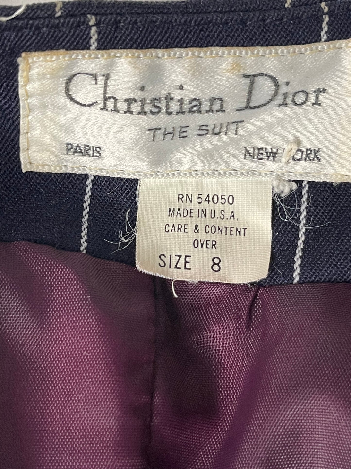 Christian Dior VINTAGE Pin Stripe Blazer Sz 8