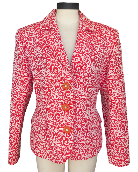 YVES SAINT LAURENT Vintage Encore Jacquard Red Blazer