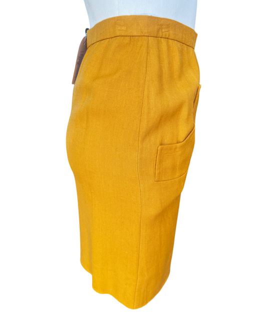 GIVENCHY Vintage Mustard Yellow Skirt, Size XS