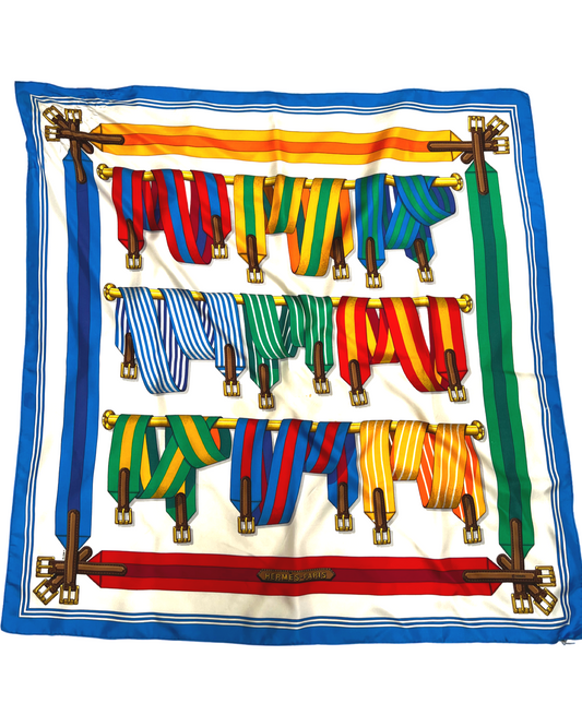 Hermes Authentic Hand Rolled Silk Scarf