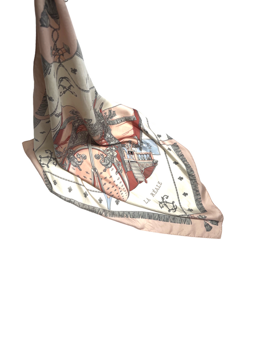 Hermes Authentic Hand Rolled Silk Scarf
