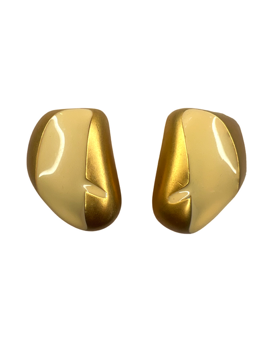 Gold Chunky Vintage Clip Ons
