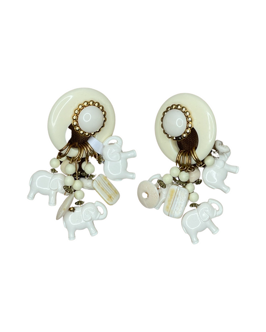 Vintage Katrina Statement Elephant Dangly Earrings