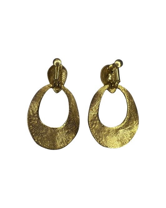 Vintage Ivory and Gold Screw-back Earrings