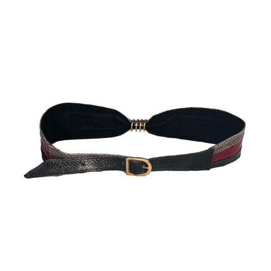Snake Leather Tri-Color Belt