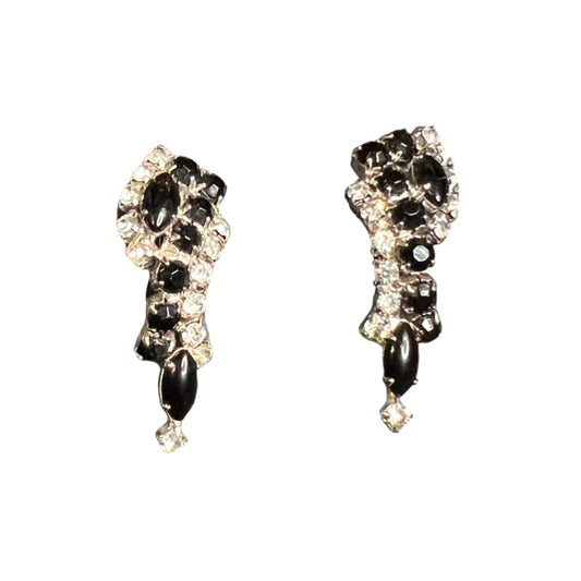 1930s Rhinestone Clip On Earrings