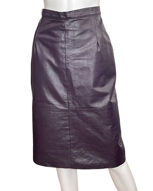 Vintage Purple Leather Skirt