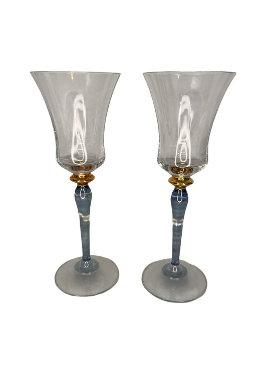 Set of 2 Blue Stem Aperitif Glasses