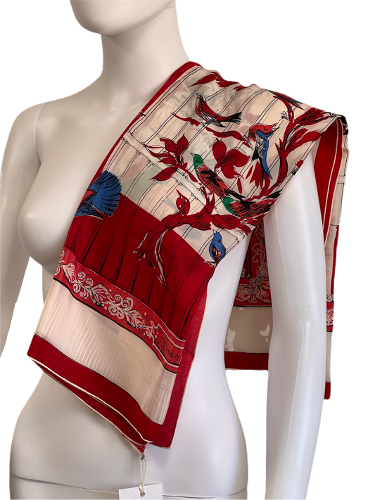 Vintage Silk Aviary Scarf