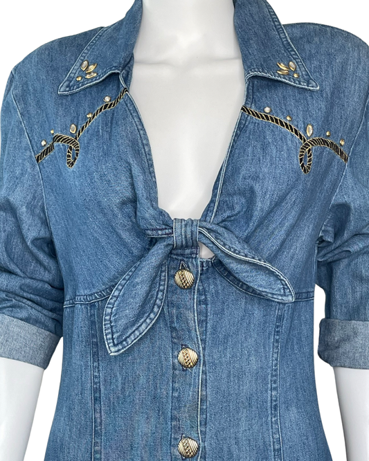 Vintage Denim Button Down Dress