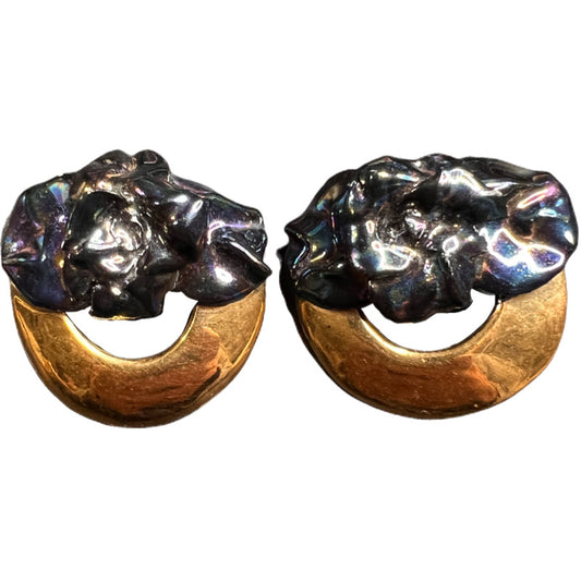 Vintage Blue Floral Chunky Earring
