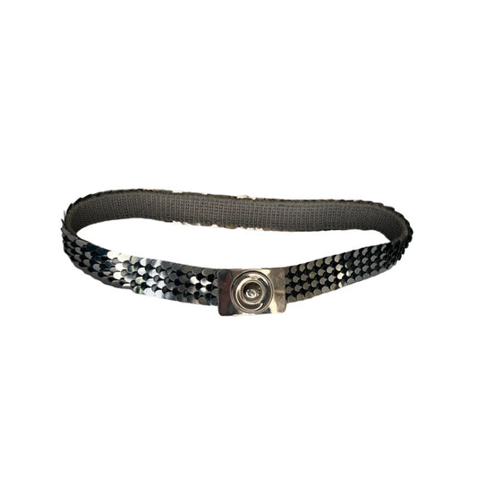 Vintage Silver Metal Stretch Belt