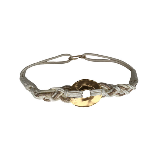 Vintage Ivory and Gold Rope Belt