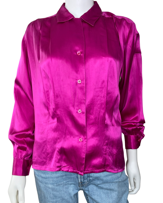 Vintage Oscar De La Renta Silk Button Up