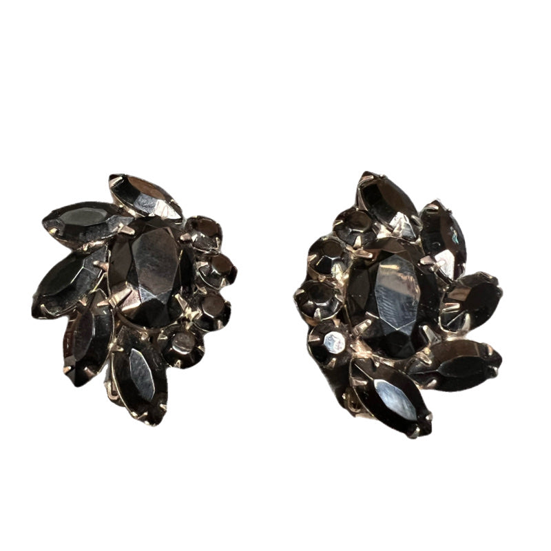 1940s Rhinestone Cluster Clip Ons
