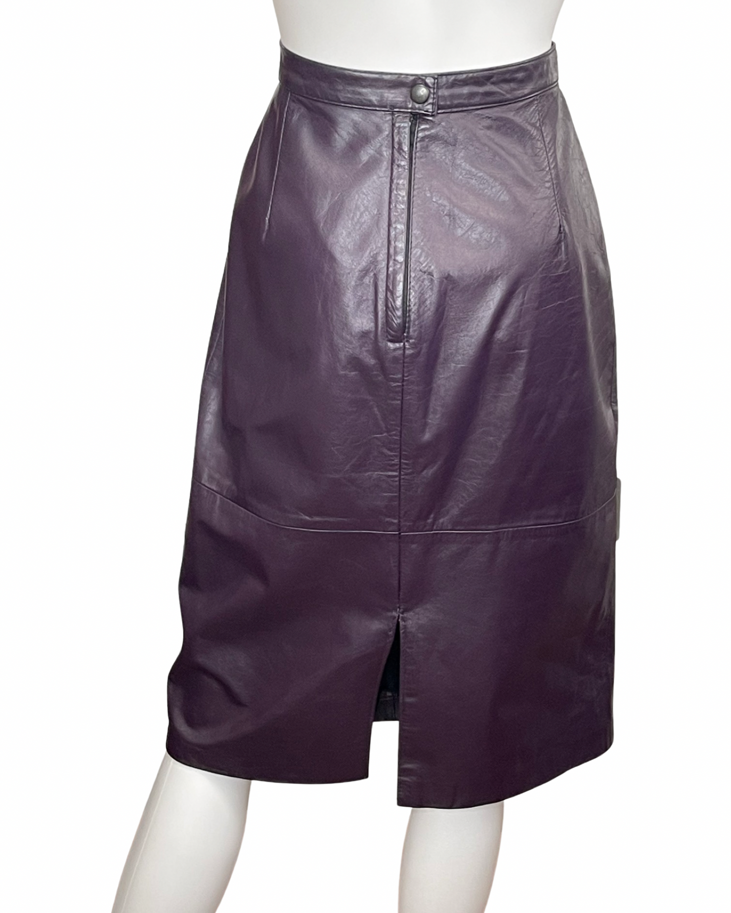 Vintage Purple Leather Skirt