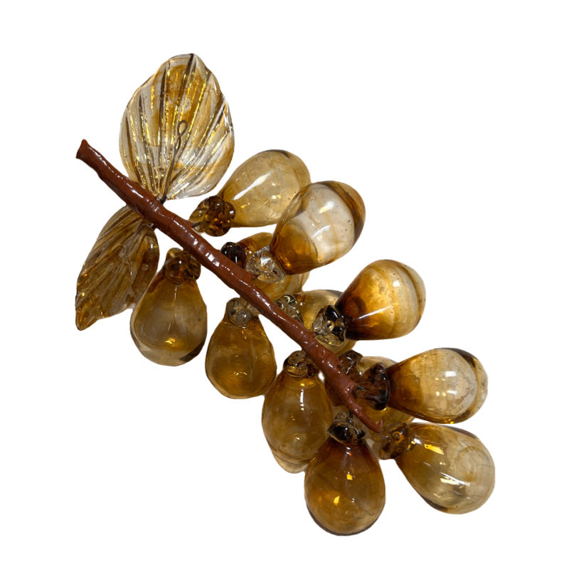 1950s Italian Handblown Amber Glass Grapes