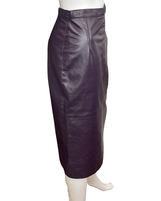 Vintage Purple Leather Skirt