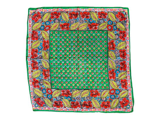 Vintage 100% Silk Floral Scarf