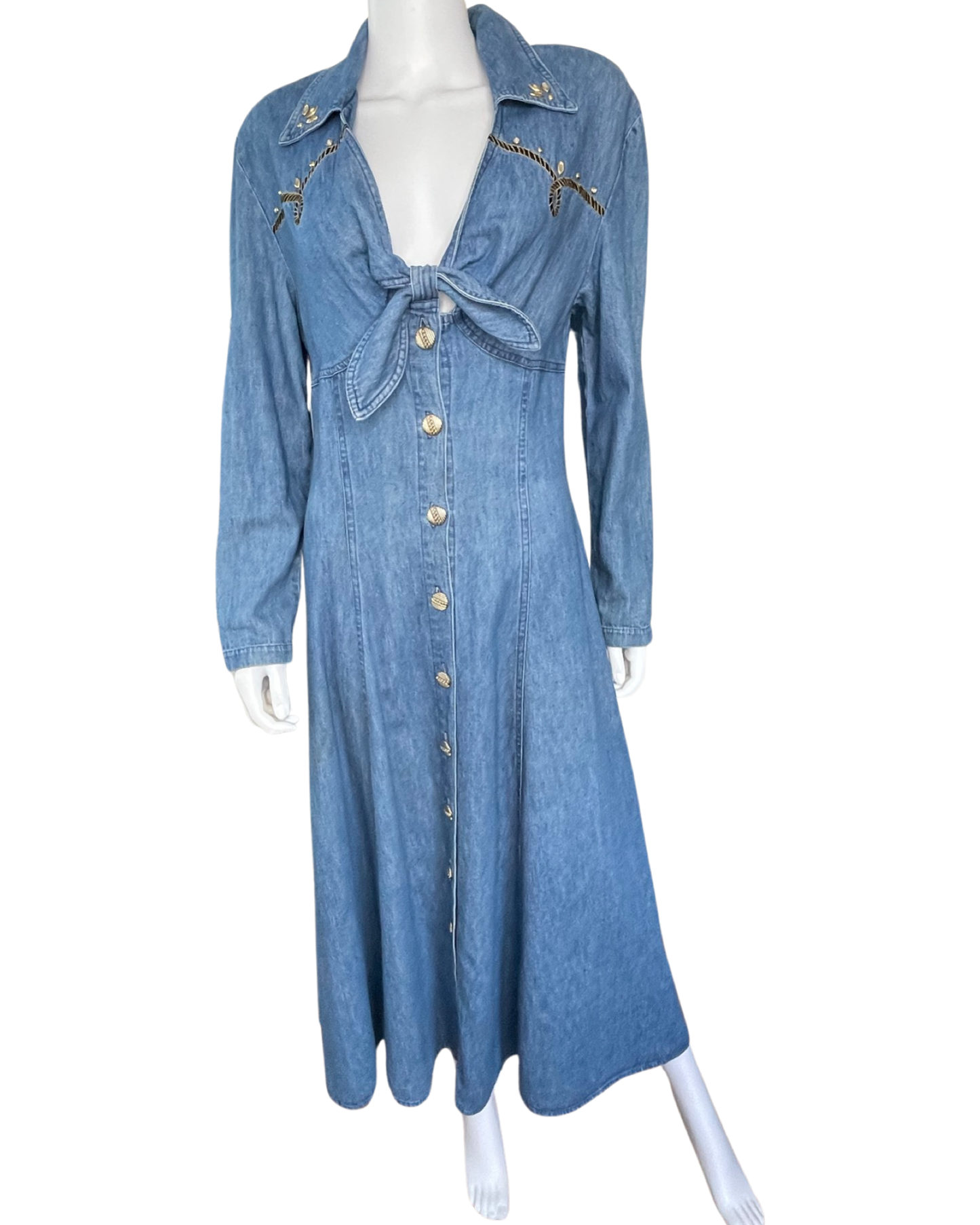 Vintage Denim Button Down Dress