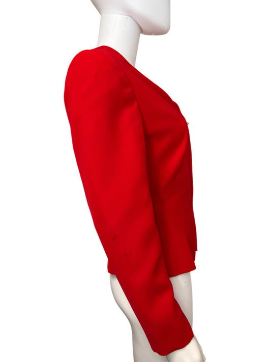 1990s David Hayes Red Bejeweled Blazer